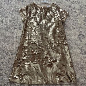 NWT Zara Kids Sparkly Rose Gold Formal/Casual Dress SIZE: 11/12
